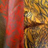 foulard fiamme rosse e gialle, 150cm stampa su voile